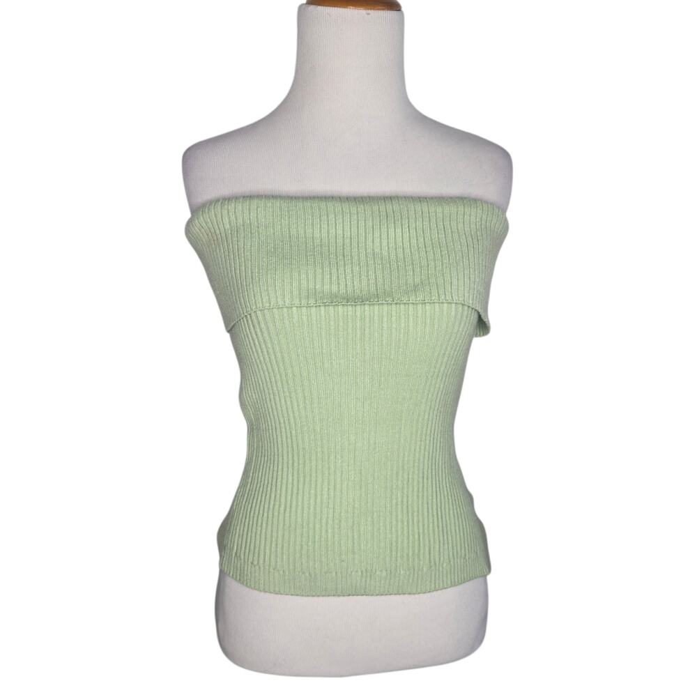 Pacsun Women Festival Tube Top Knit Stretch Summer Vacation Casual Mint Medium